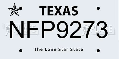 NFP9273 Texas License Plate