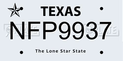 NFP9937 Texas License Plate