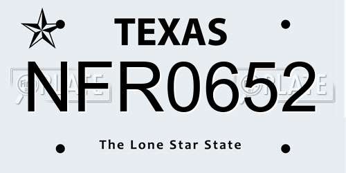 NFR0652 Texas License Plate