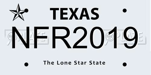 NFR2019 Texas License Plate