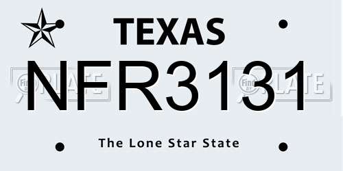 NFR3131 Texas License Plate
