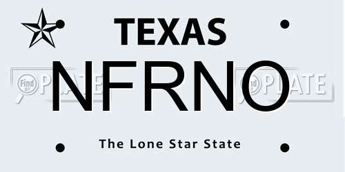 NFRNO Texas License Plate