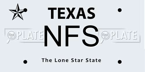 NFS Texas License Plate