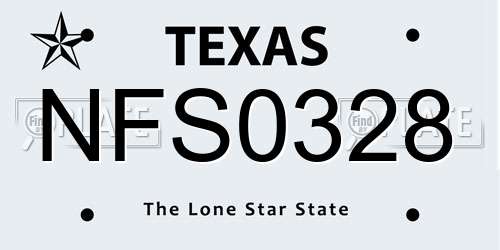 NFS0328 Texas License Plate