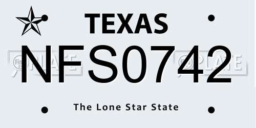 NFS0742 Texas License Plate