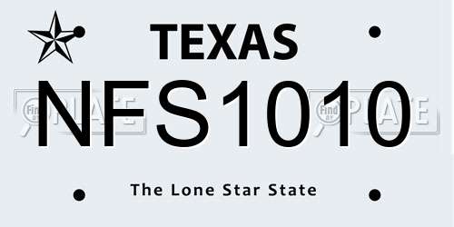 NFS1010 Texas License Plate