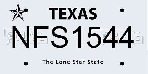 NFS1544 Texas License Plate
