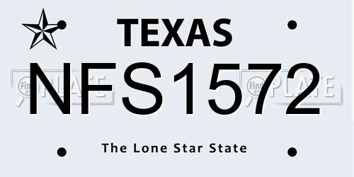 NFS1572 Texas License Plate