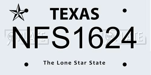 NFS1624 Texas License Plate