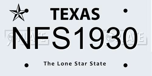 NFS1930 Texas License Plate