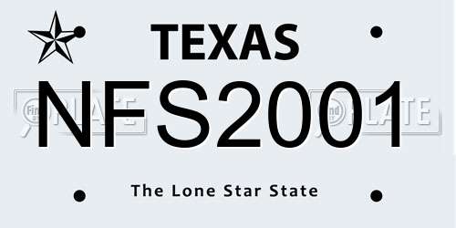 NFS2001 Texas License Plate