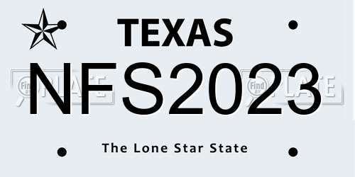 NFS2023 Texas License Plate