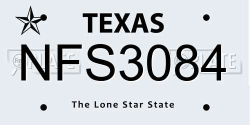 NFS3084 Texas License Plate