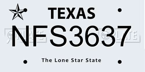NFS3637 Texas License Plate