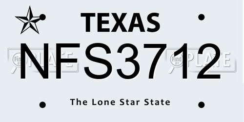 NFS3712 Texas License Plate
