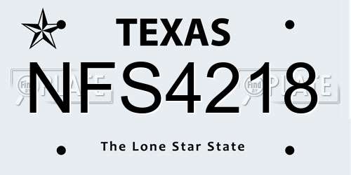 NFS4218 Texas License Plate