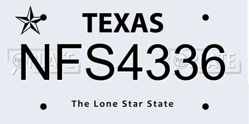 NFS4336 Texas License Plate
