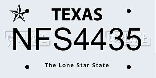 NFS4435 Texas License Plate
