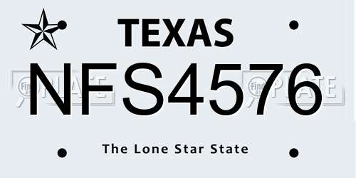 NFS4576 Texas License Plate