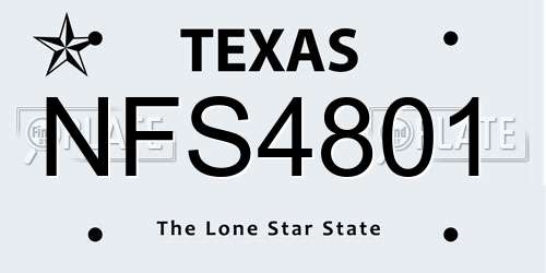NFS4801 Texas License Plate