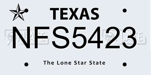 NFS5423 Texas License Plate