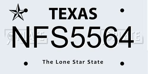 NFS5564 Texas License Plate