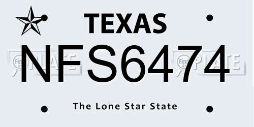 NFS6474 Texas License Plate