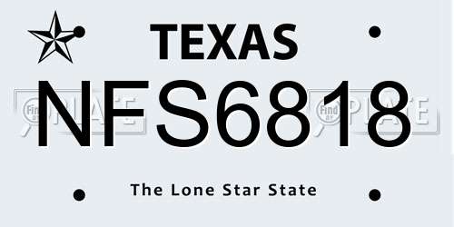 NFS6818 Texas License Plate
