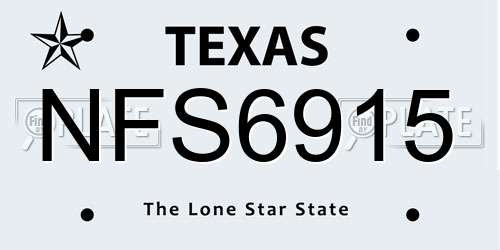 NFS6915 Texas License Plate