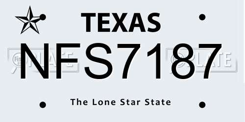 NFS7187 Texas License Plate