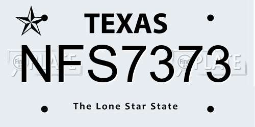 NFS7373 Texas License Plate