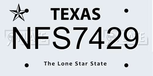 NFS7429 Texas License Plate