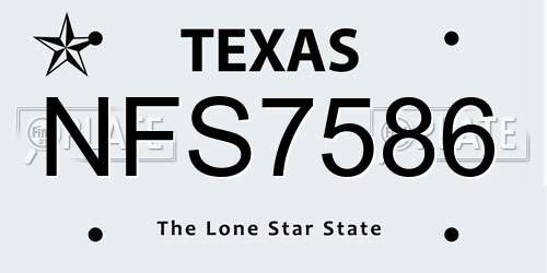 NFS7586 Texas License Plate