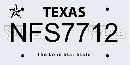 NFS7712 Texas License Plate