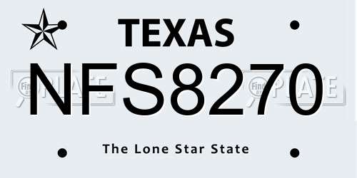 NFS8270 Texas License Plate
