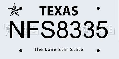 NFS8335 Texas License Plate