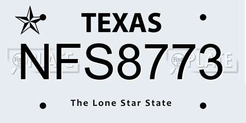 NFS8773 Texas License Plate