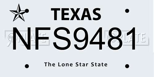 NFS9481 Texas License Plate
