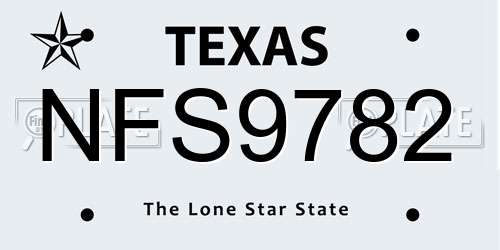 NFS9782 Texas License Plate