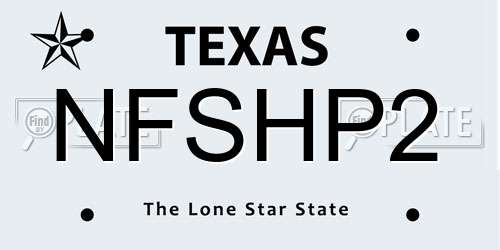 NFSHP2 Texas License Plate