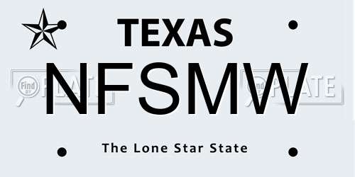 NFSMW Texas License Plate