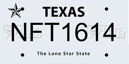 NFT1614 Texas License Plate