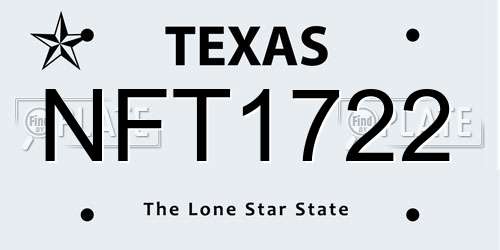 NFT1722 Texas License Plate