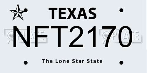 NFT2170 Texas License Plate
