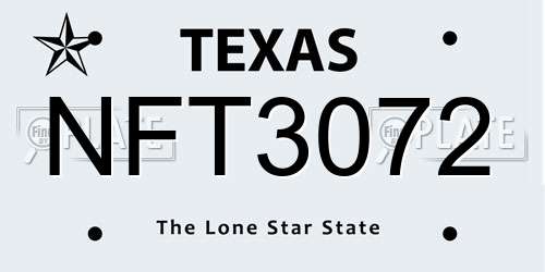 NFT3072 Texas License Plate