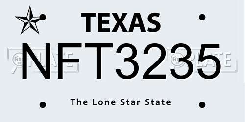 NFT3235 Texas License Plate