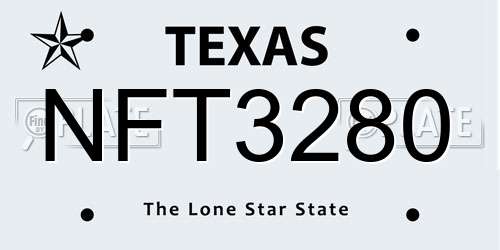 NFT3280 Texas License Plate