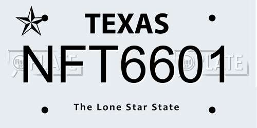 NFT6601 Texas License Plate