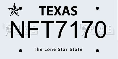 NFT7170 Texas License Plate
