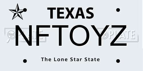 NFTOYZ Texas License Plate